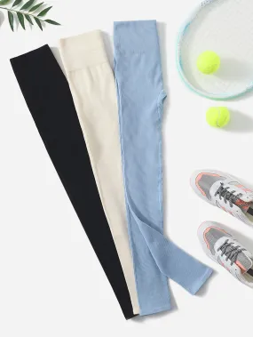 3pcs Wide Waistband Sports Leggings