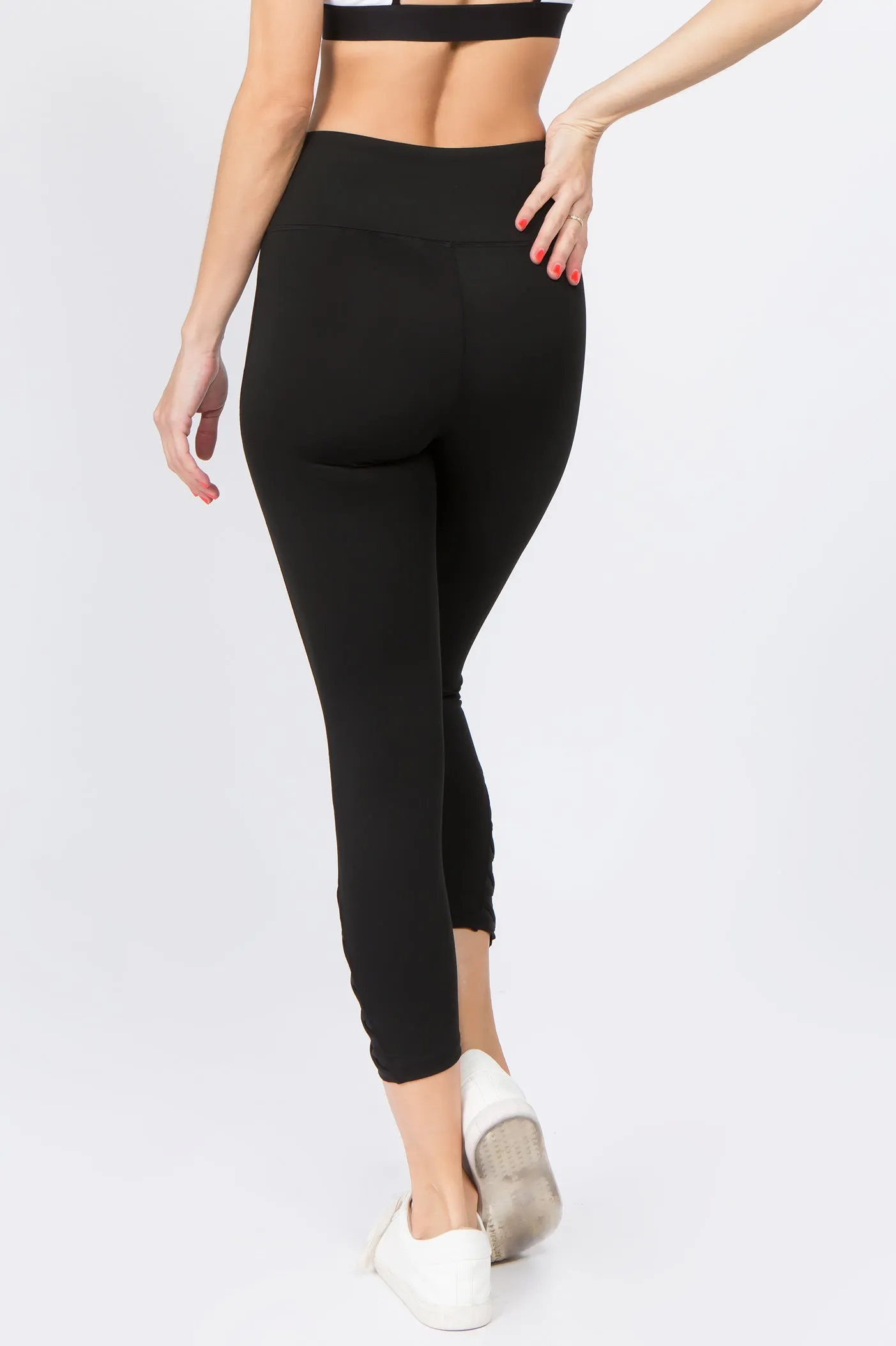 Active Mesh Lace-Up Crop Legging