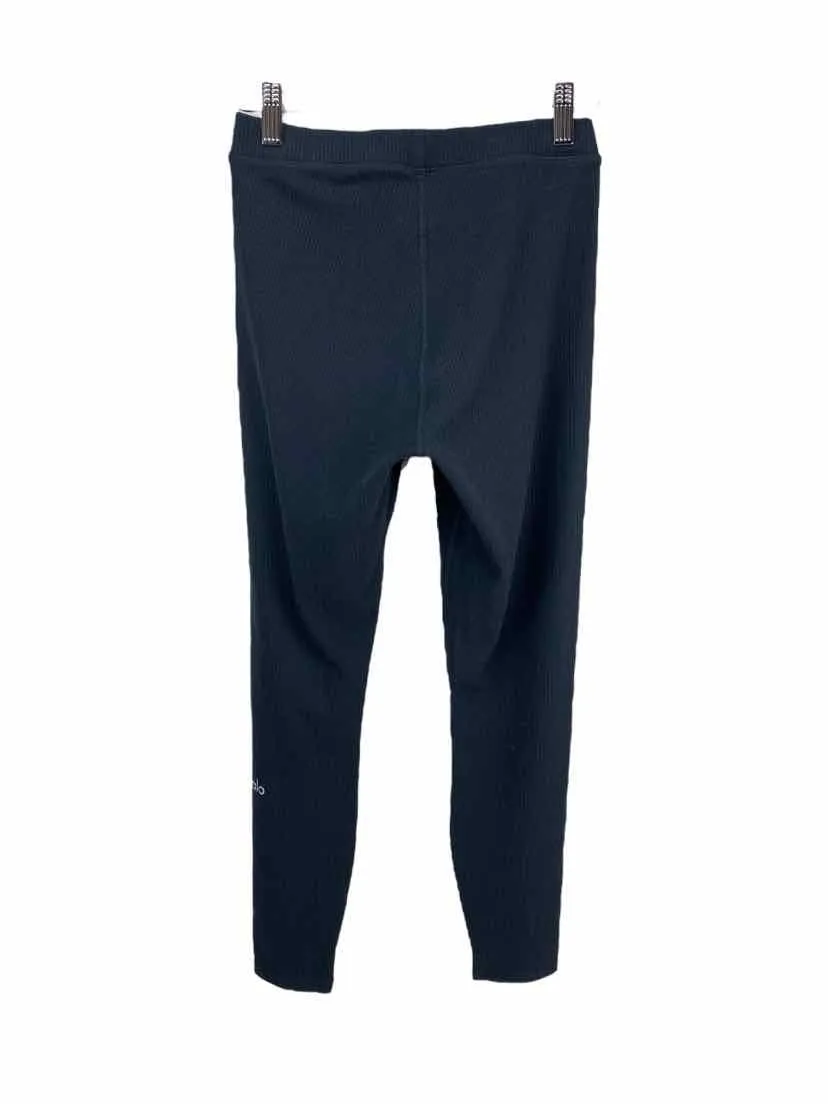 Alo Yoga Women's Ribbed High Waist Blissful 7/8 Leggings Black Size S