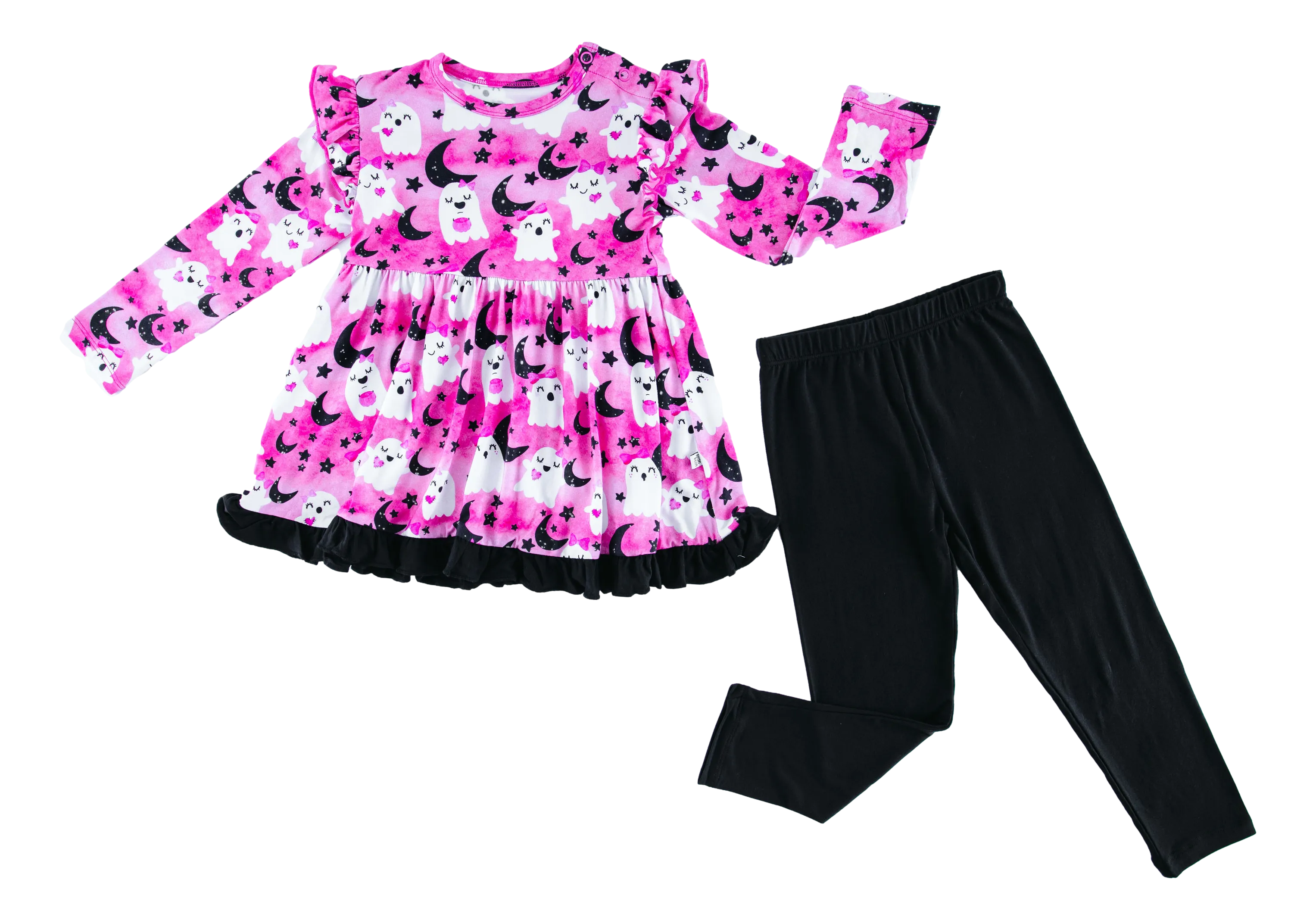 Birdie Bean Evie Pink Ghosts Halloween Peplum Set