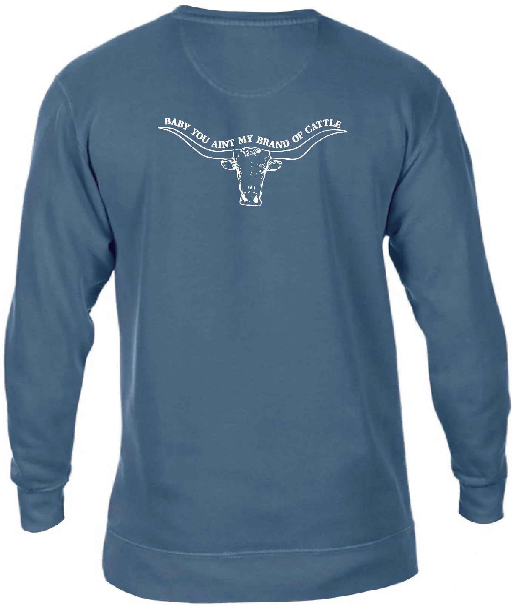 Brand of Cattle Comfort Colors Crewneck Sweatshirt In Blue Jean