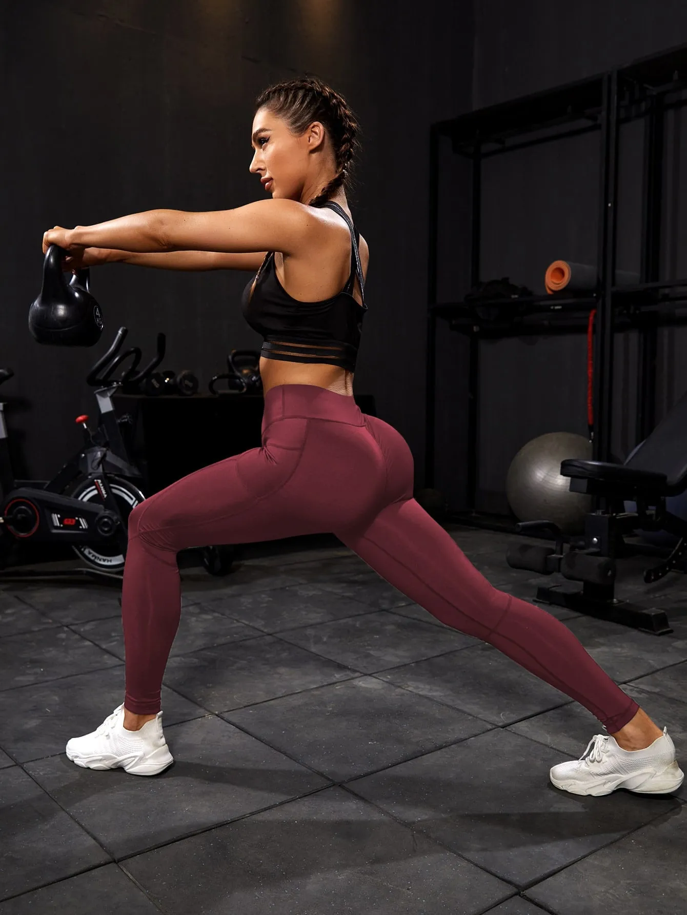Breathable Softness Wide Waistband Sports Leggings With Phone Pocket