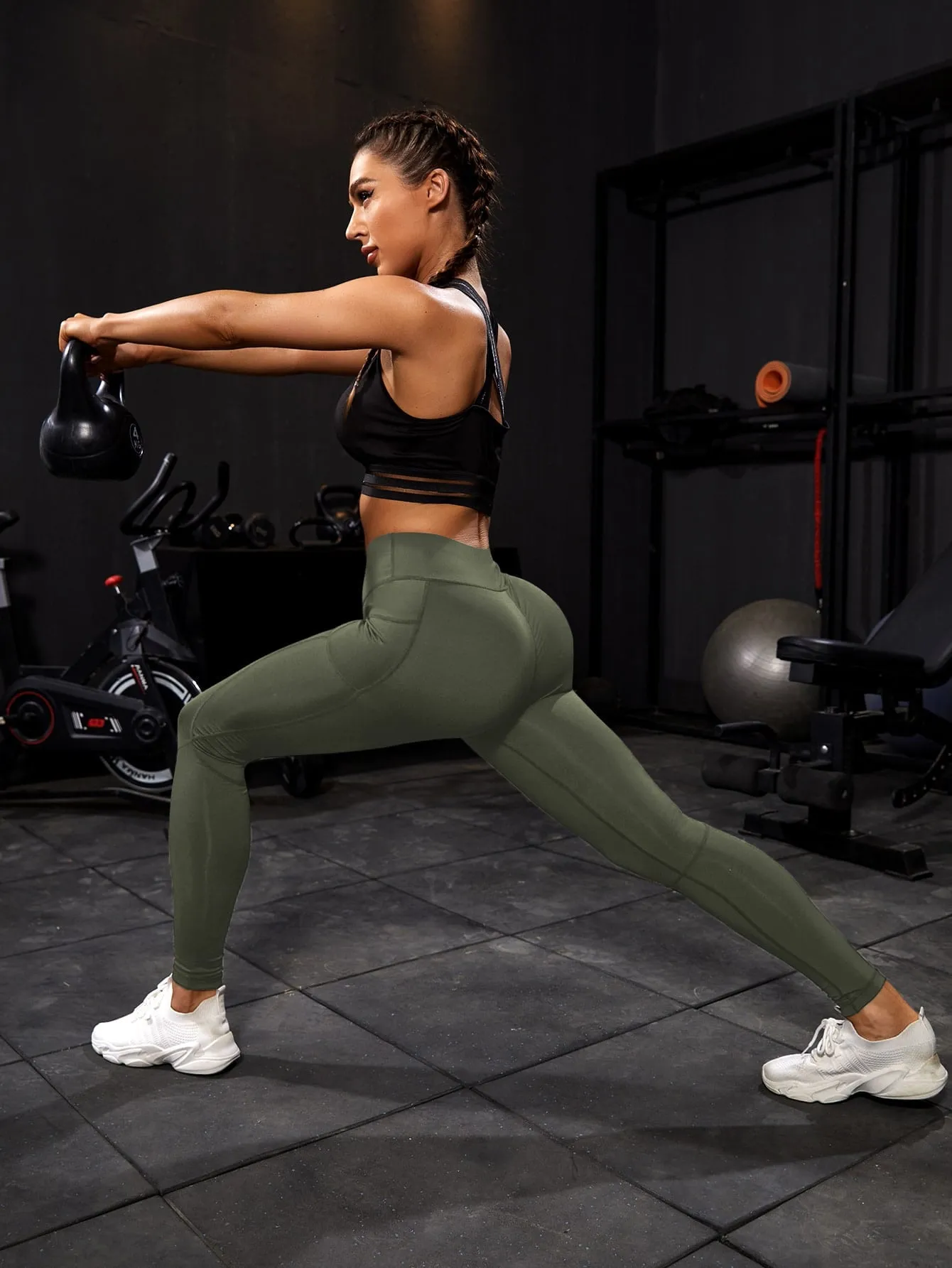 Breathable Softness Wide Waistband Sports Leggings With Phone Pocket