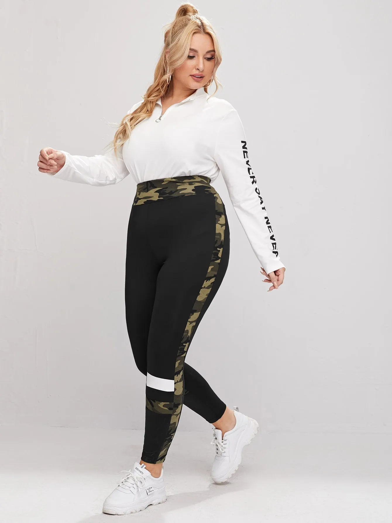Camo Cropped Plus Size Leggings
