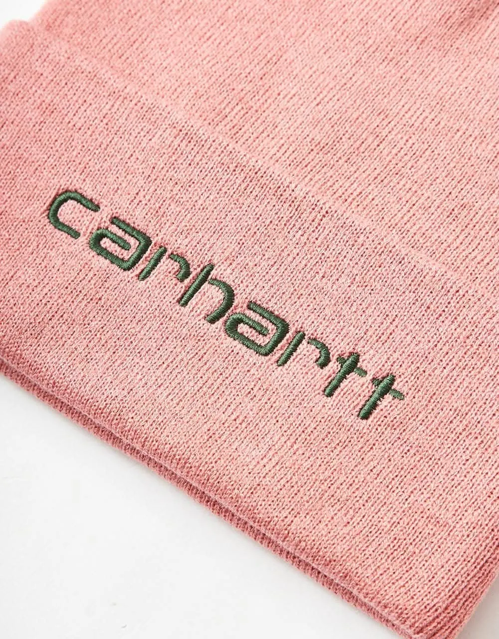 Carhartt WIP Script Beanie - Dusty Rose/Sycamore Tree
