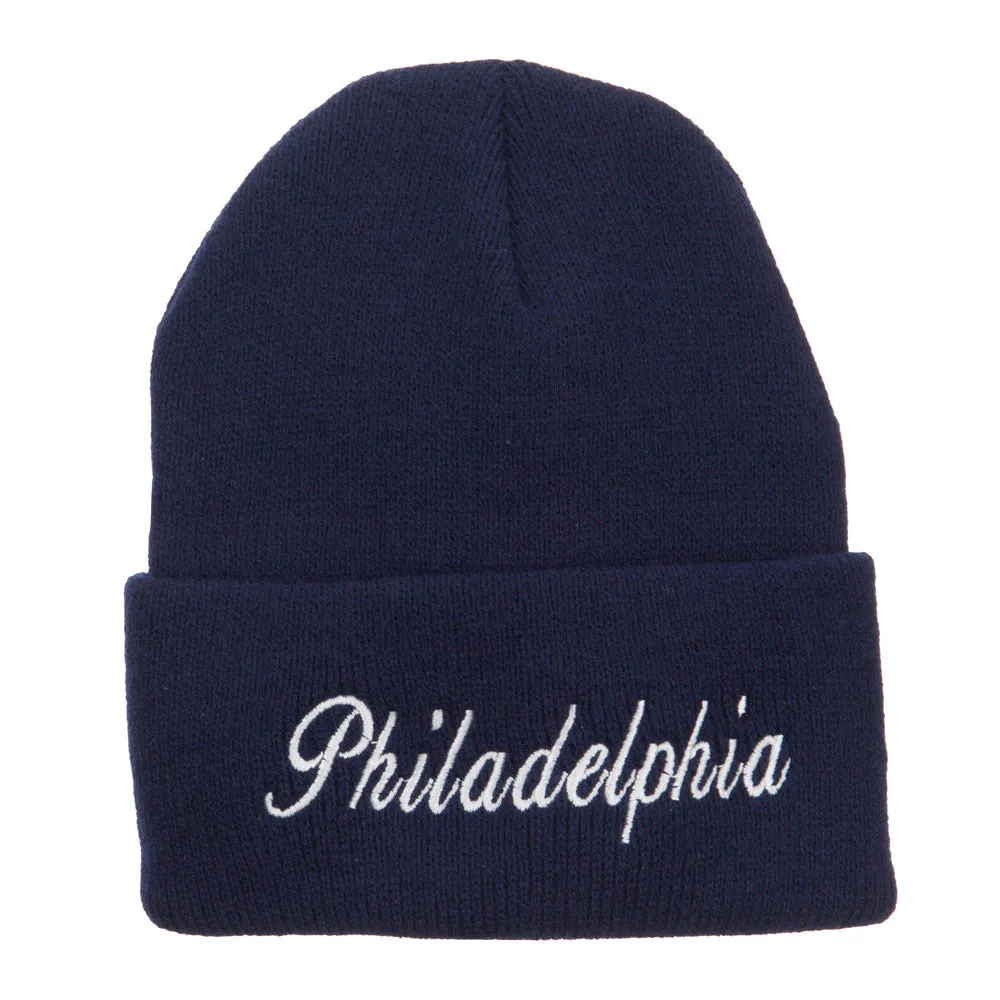 City of Philadelphia Embroidered Long Beanie