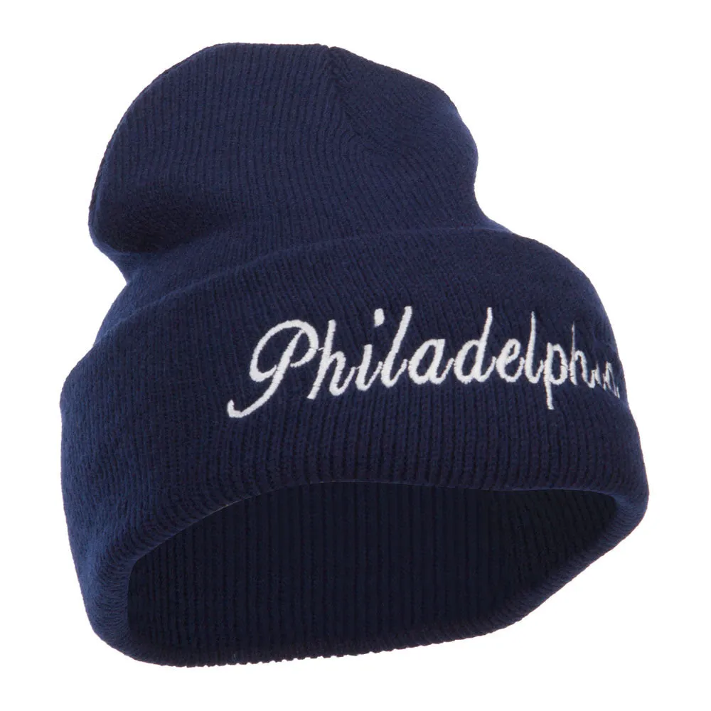 City of Philadelphia Embroidered Long Beanie