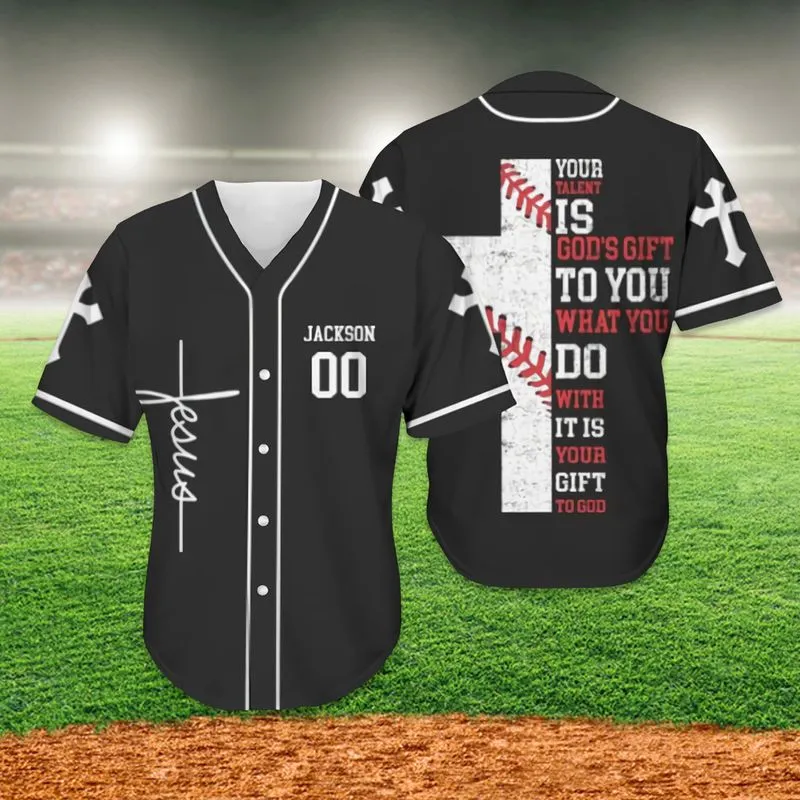 Cross Baseball Jersey - Your Talent Is God's Gift To You What You Do Custom Baseball Jersey