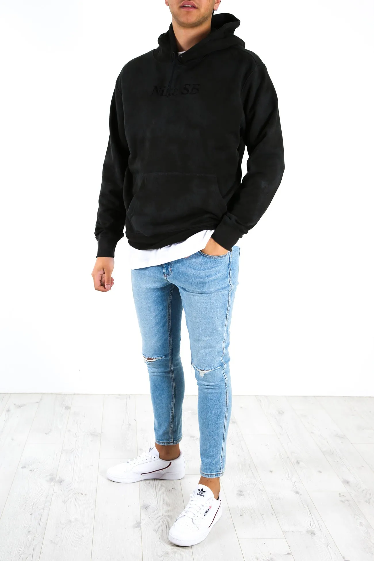 Embroidered Nike SB Hoodie Black