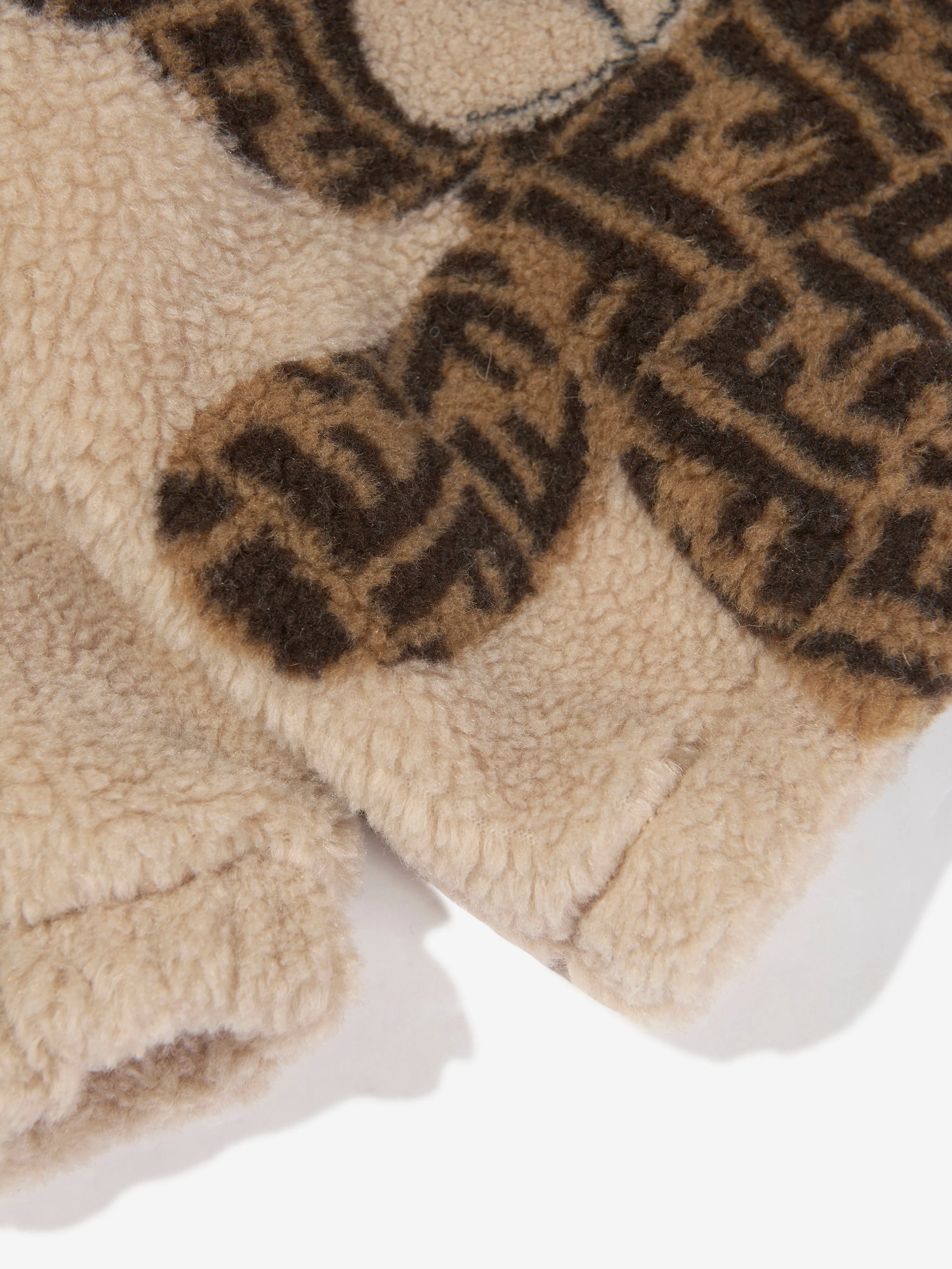 Fendi Baby Wool Bear Hoodie in Beige