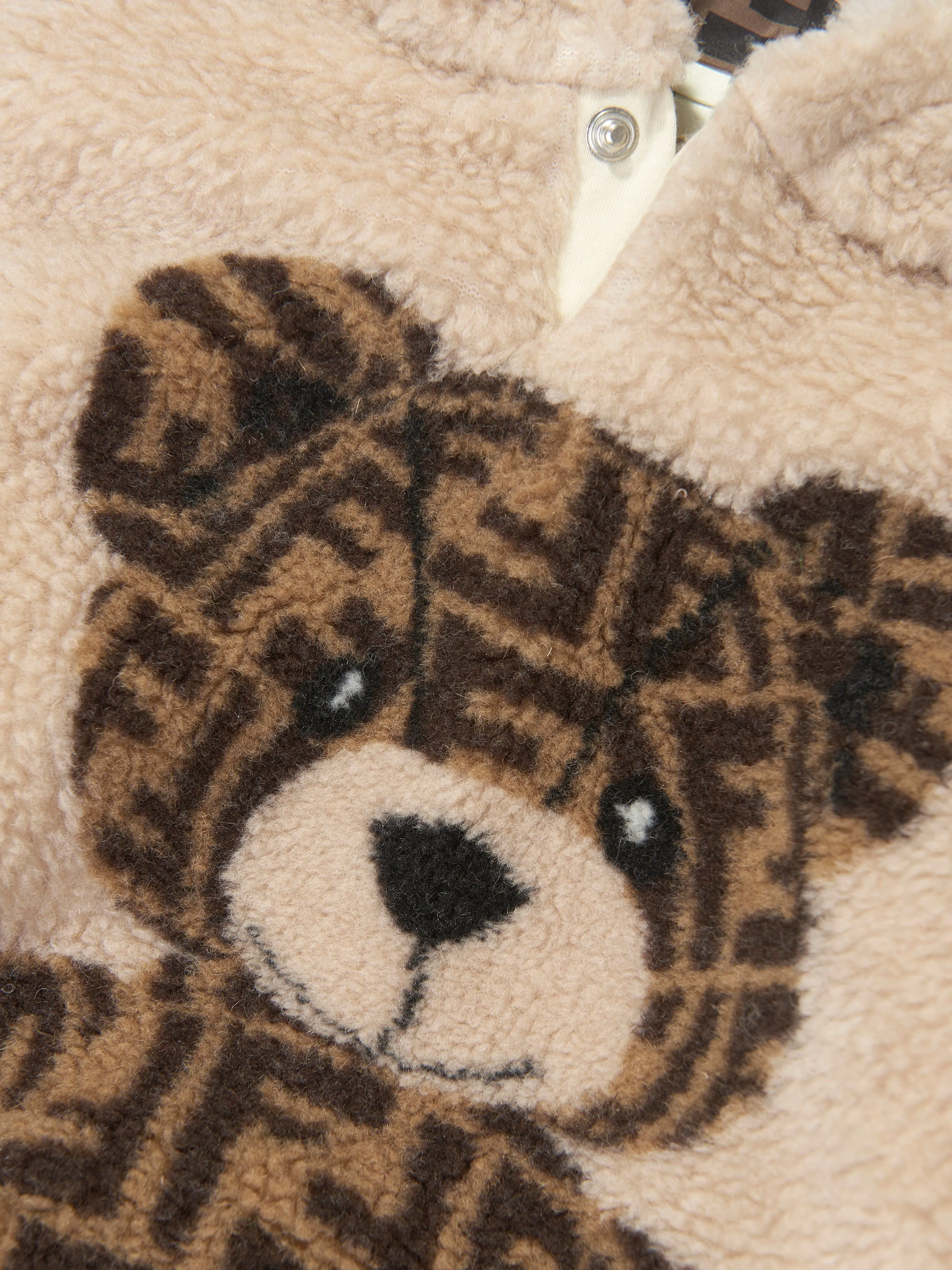 Fendi Baby Wool Bear Hoodie in Beige