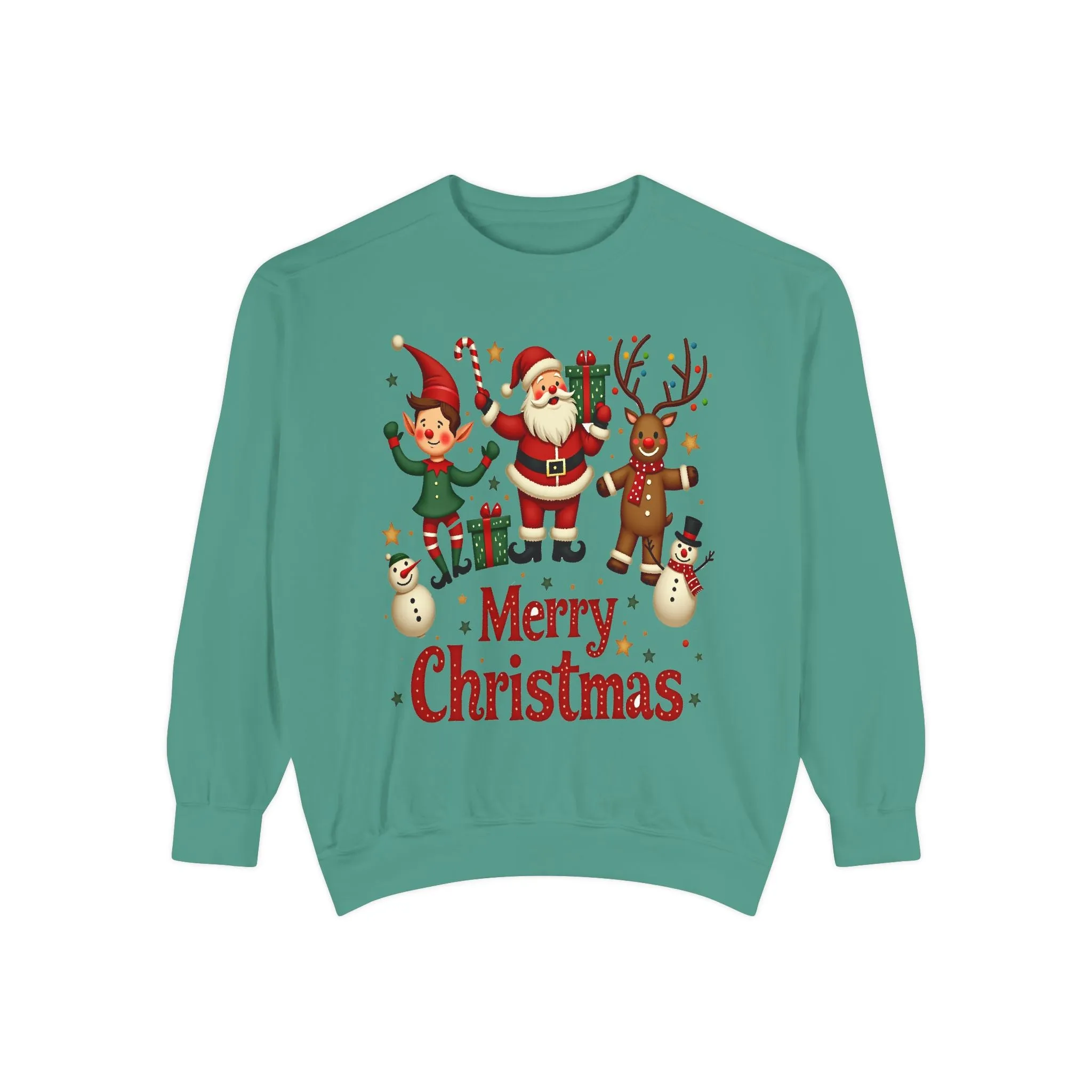 Funny Christmas Unisex Garment-Dyed Sweatshirt | Festive Holiday Apparel  Christmas Friend Sweatshirt, Retro Holiday Crewneck Elf Tee