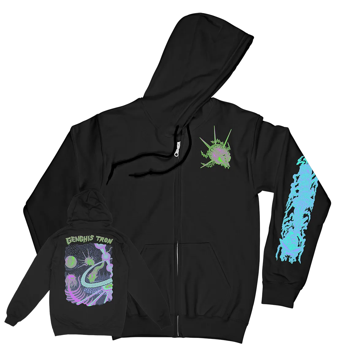 Genghis Tron “Tetsunori Trawaya” Black Zip Up Sweatshirt