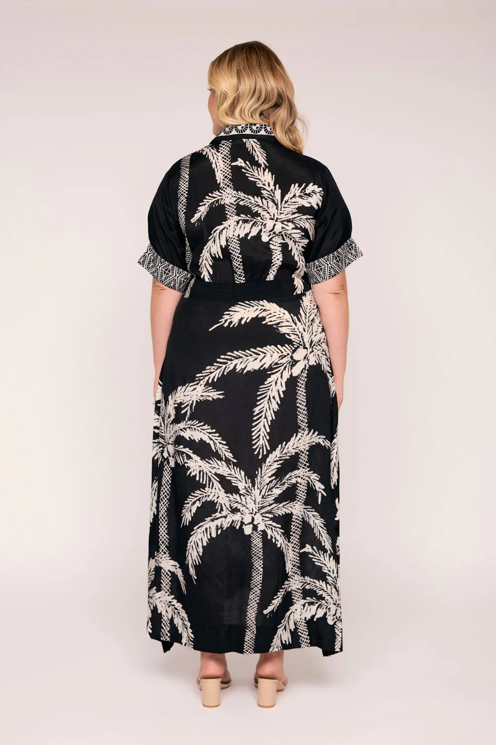 Gracie Shirt Dress in Sunset Palms