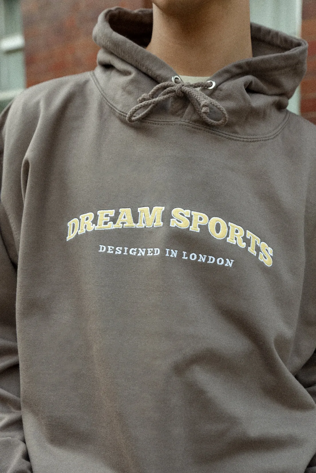 Hoodie in Mocha Brown with Dream Sports Embroidery