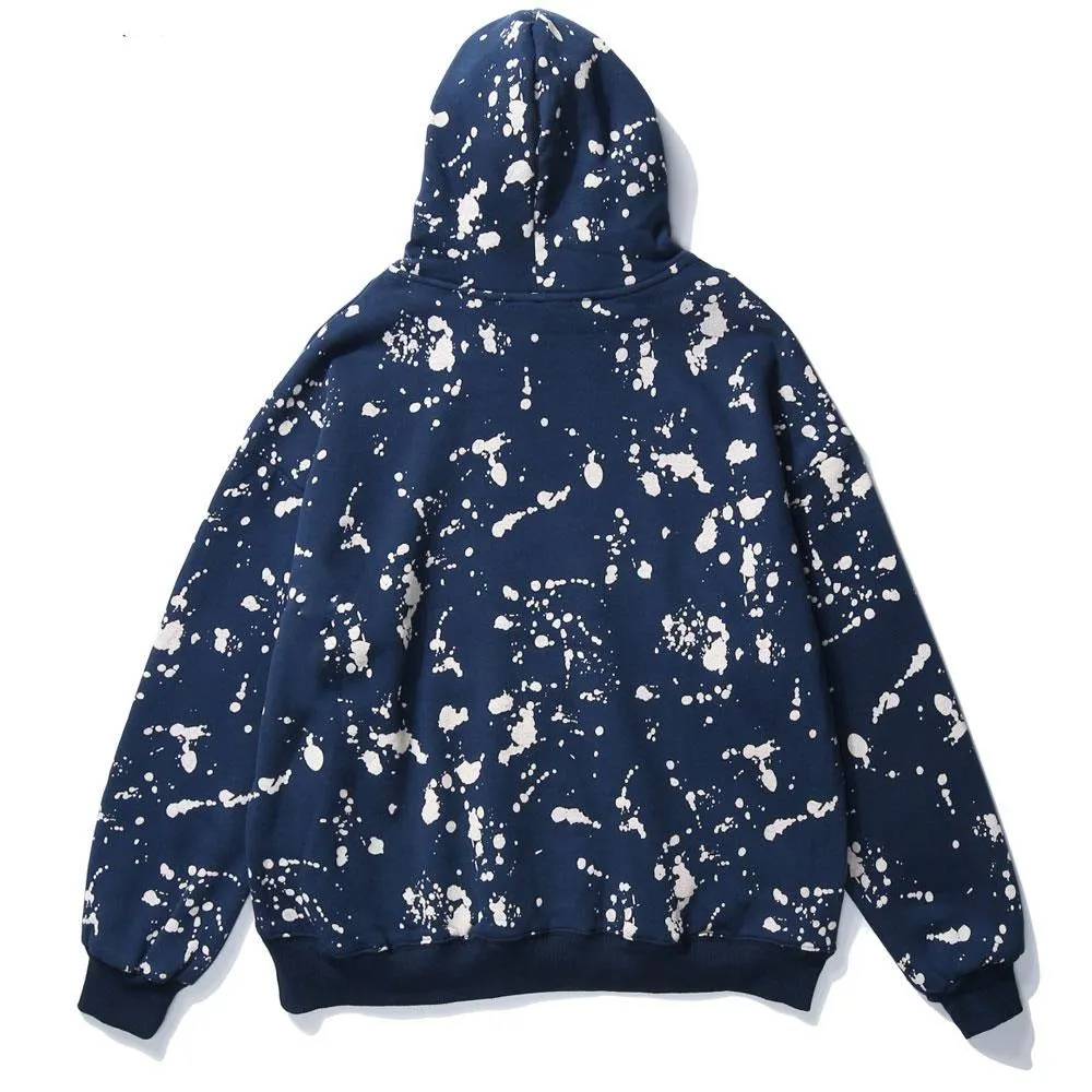 Ink Graffiti Print Fleece Hoodies