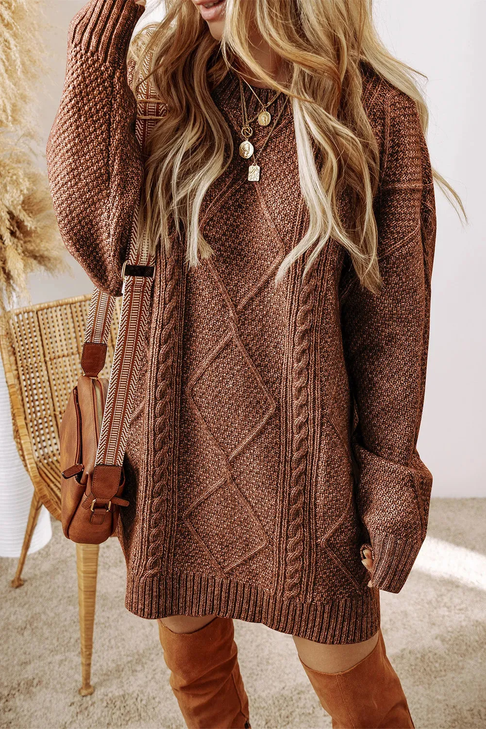 Just BE. SYN Cori Cable-Knit  Sweater Dress