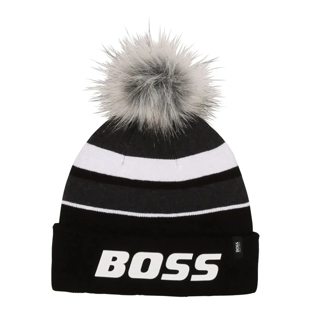 Kids Pom Pom Beanie (Black/White) - J21221/09B