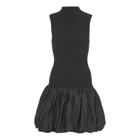 Knit Racer Cut Dress - Black