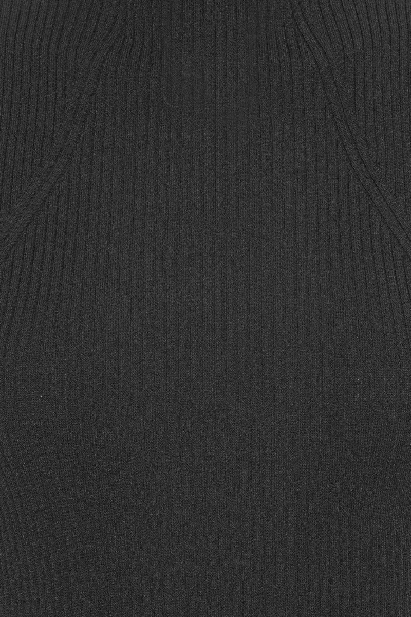 Knit Racer Cut Dress - Black