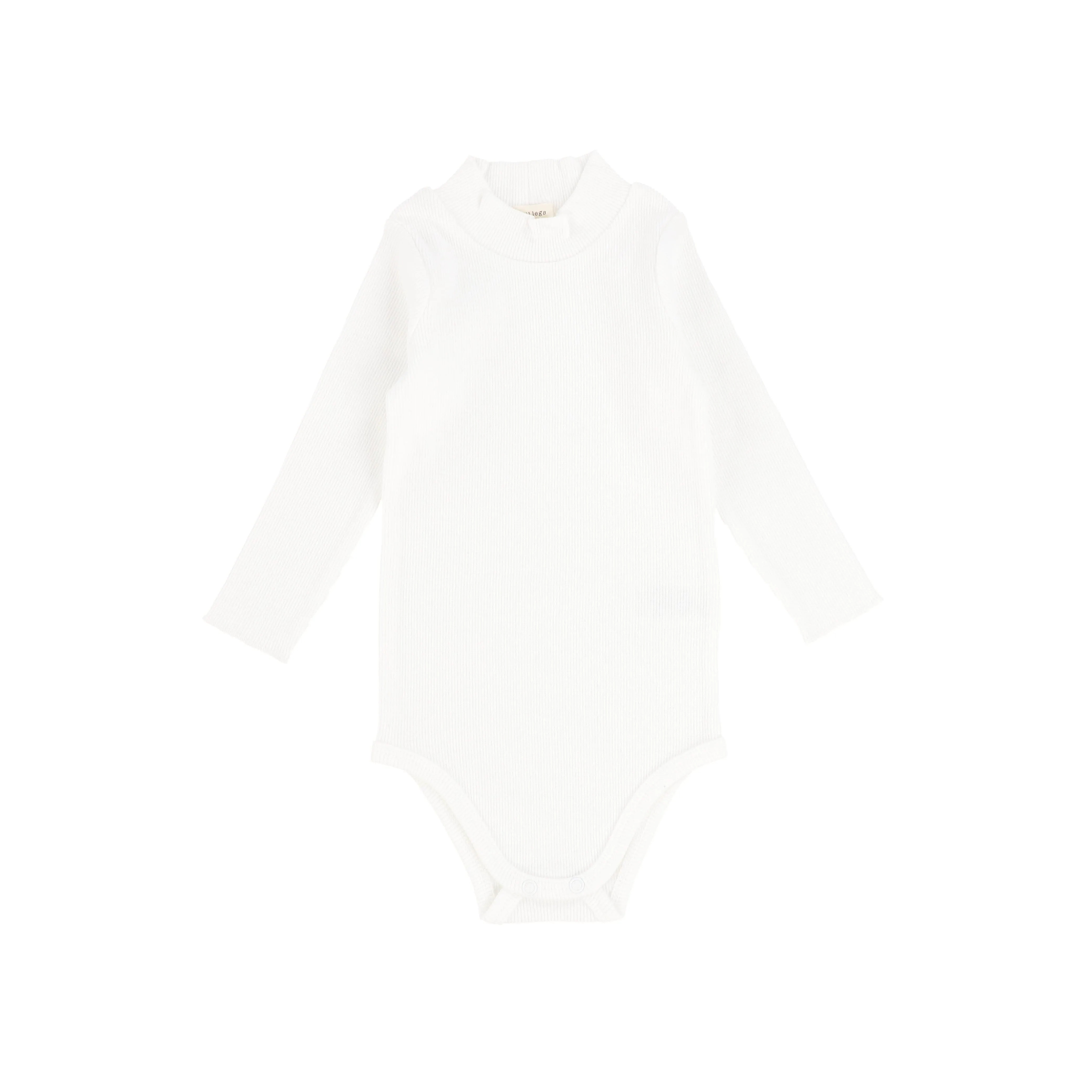 Lil Legs Ribbed Mock Neck Onesie- Winter White