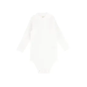 Lil Legs Ribbed Mock Neck Onesie- Winter White