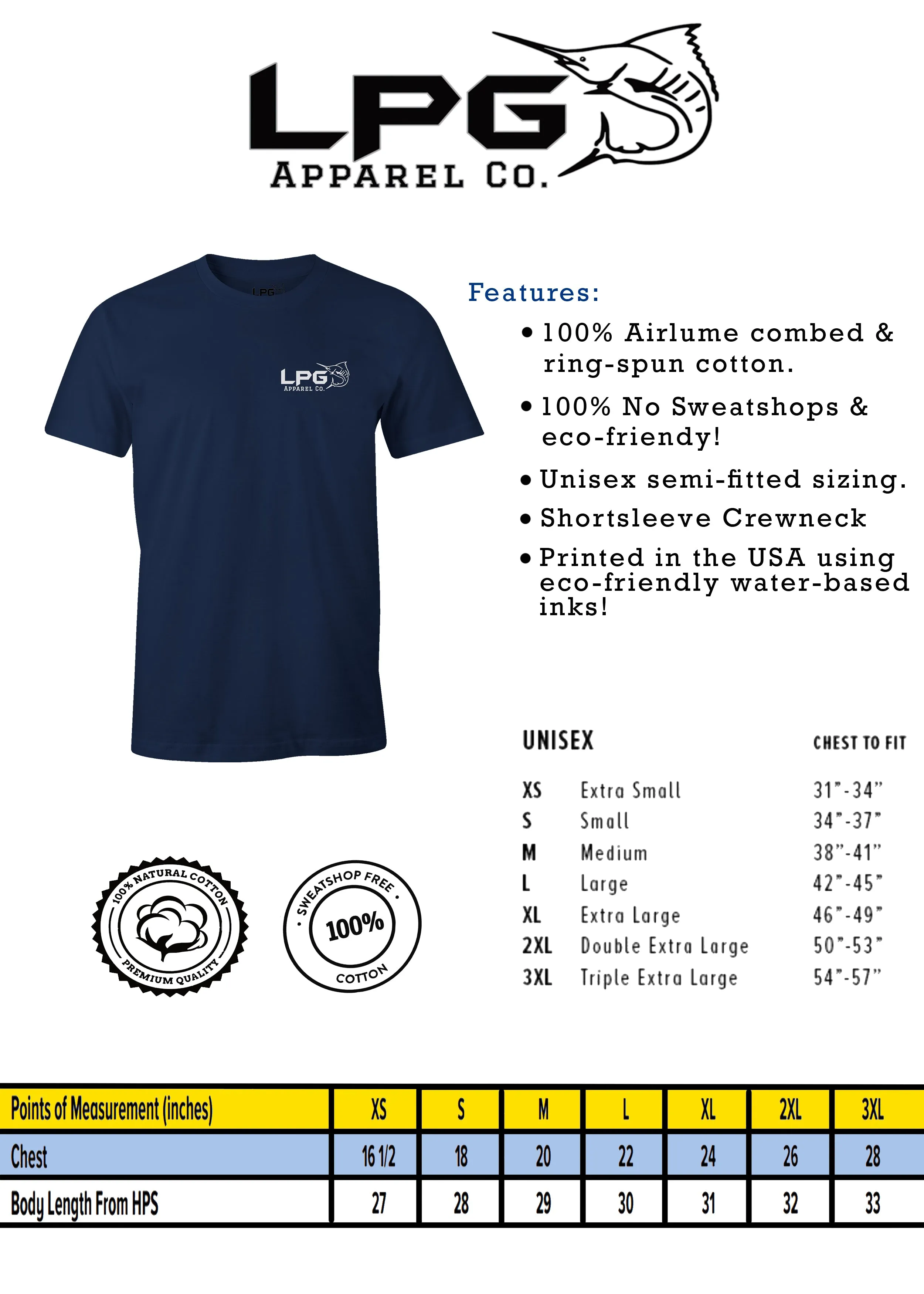 Lobo Lures Signature Lure Logo Premium Cotton T-Shirt