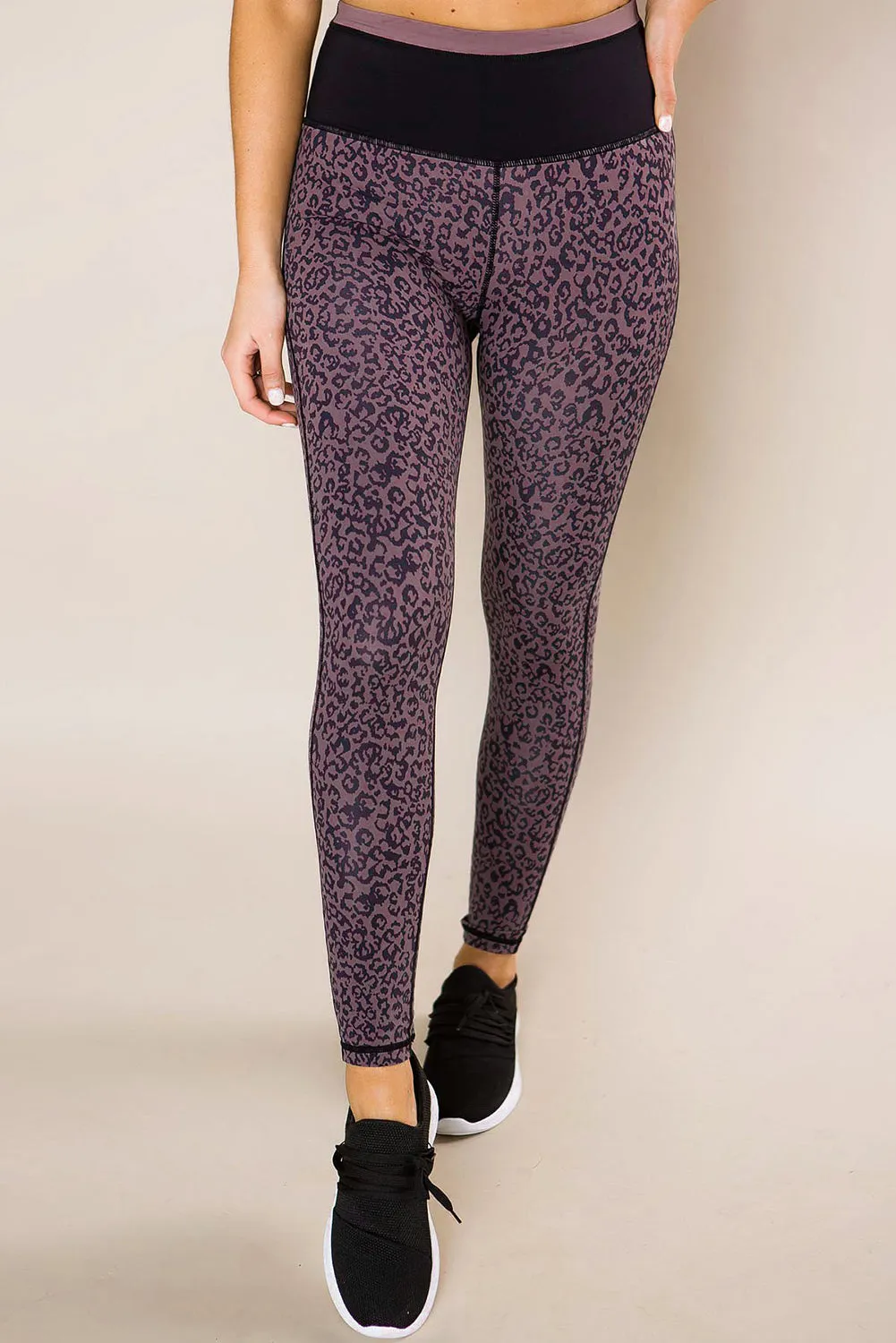 Mocha Leopard Print Active Leggings