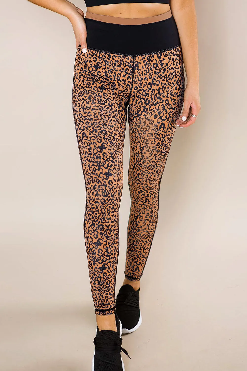Mocha Leopard Print Active Leggings