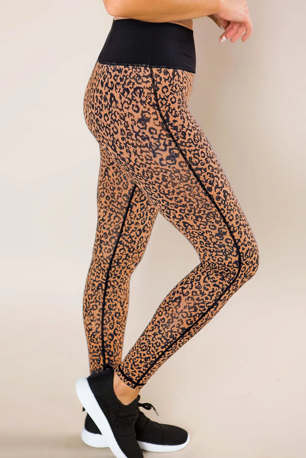 Mocha Leopard Print Active Leggings
