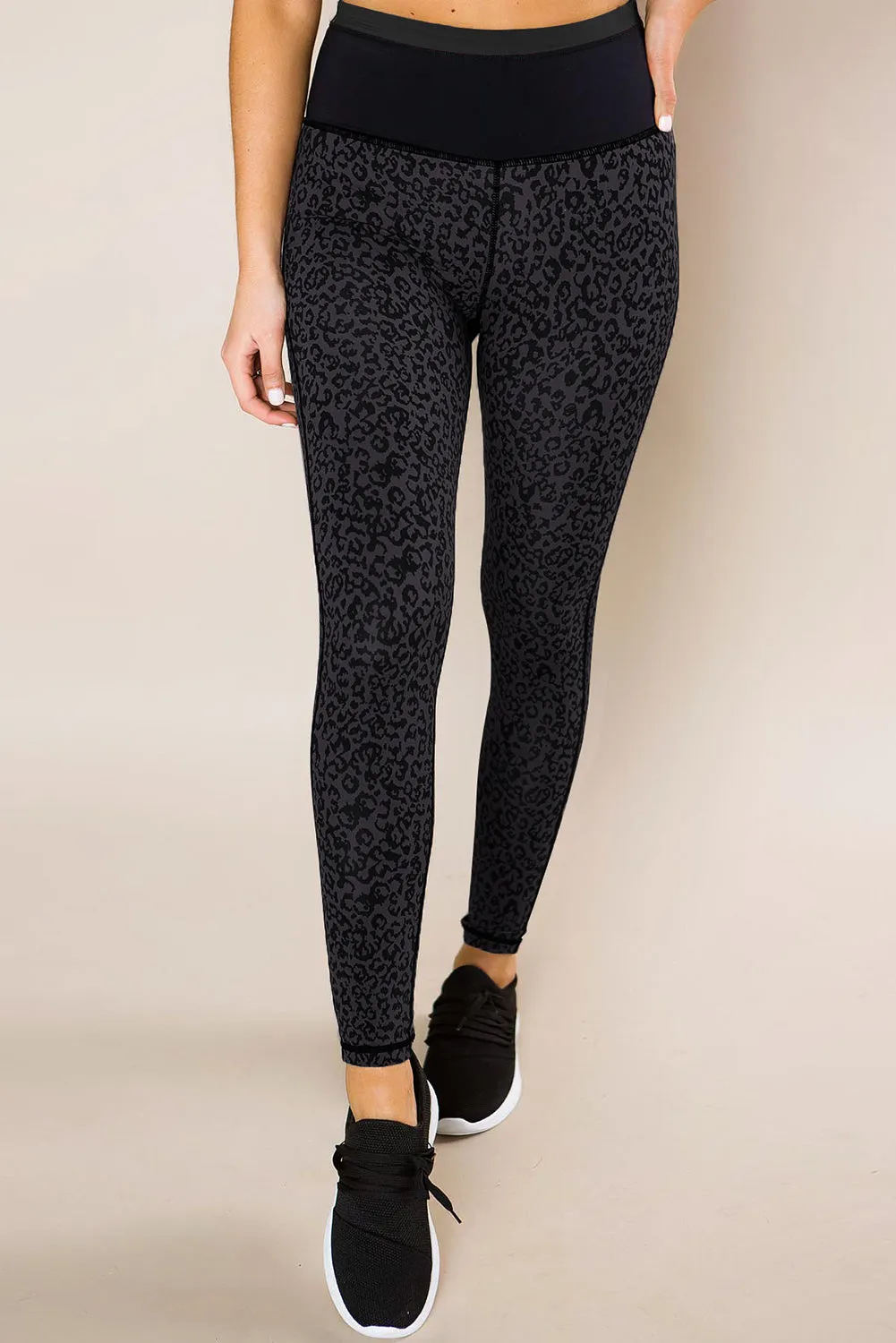 Mocha Leopard Print Active Leggings