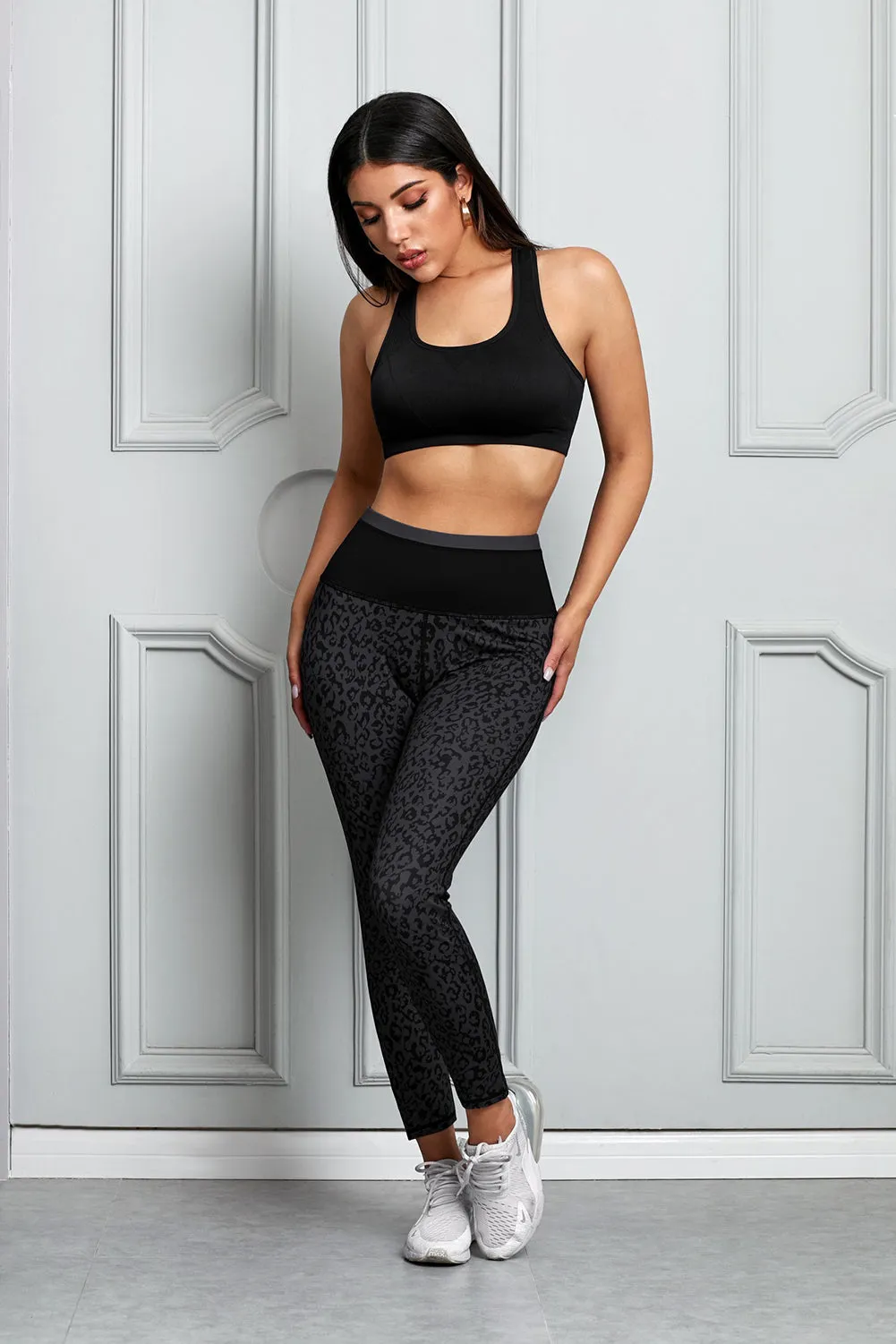 Mocha Leopard Print Active Leggings