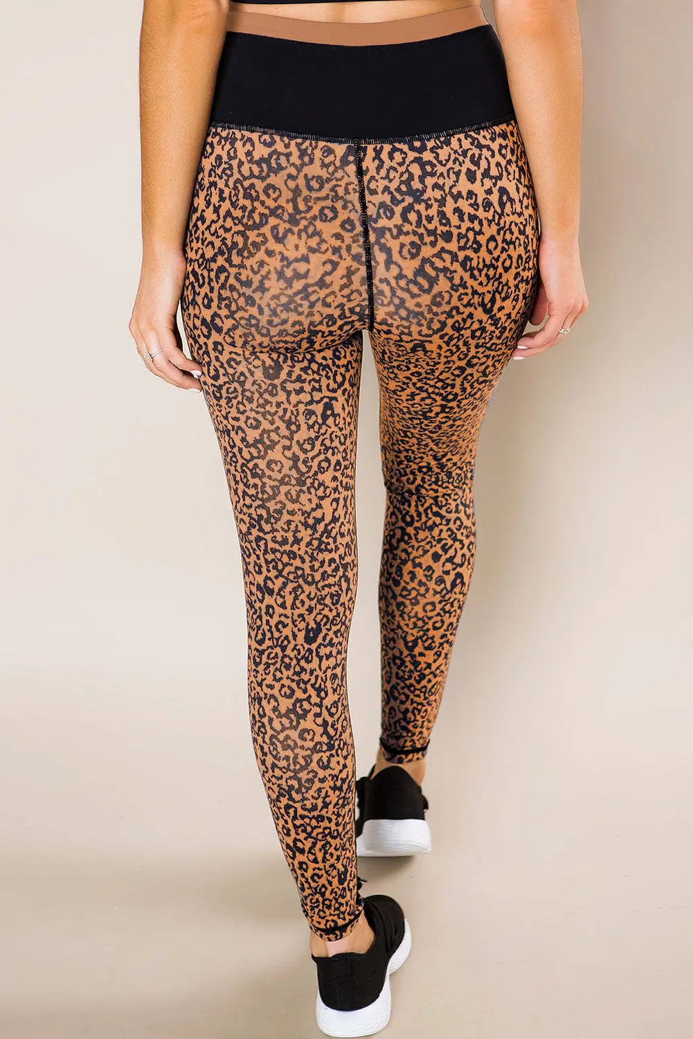 Mocha Leopard Print Active Leggings