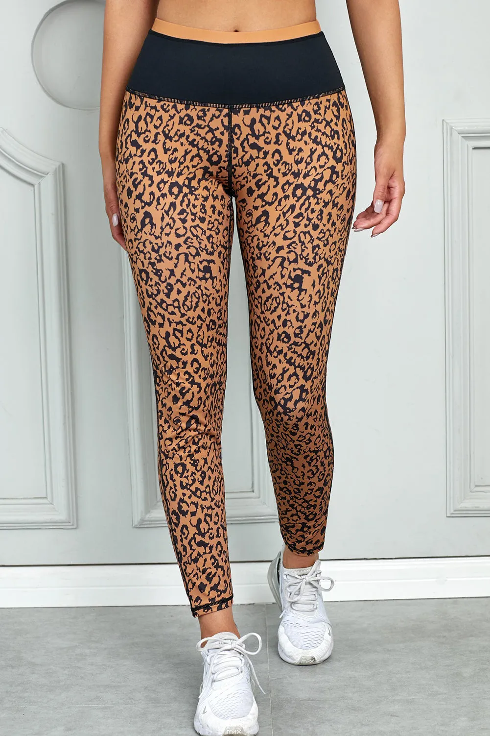 Mocha Leopard Print Active Leggings