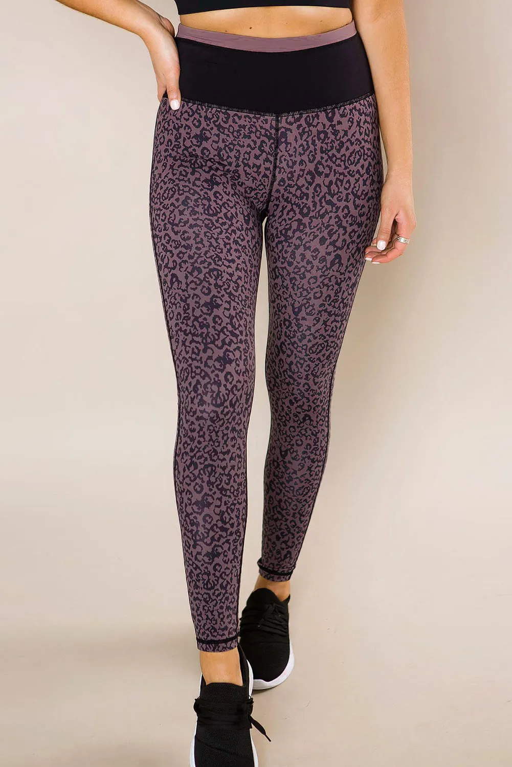 Mocha Leopard Print Active Leggings