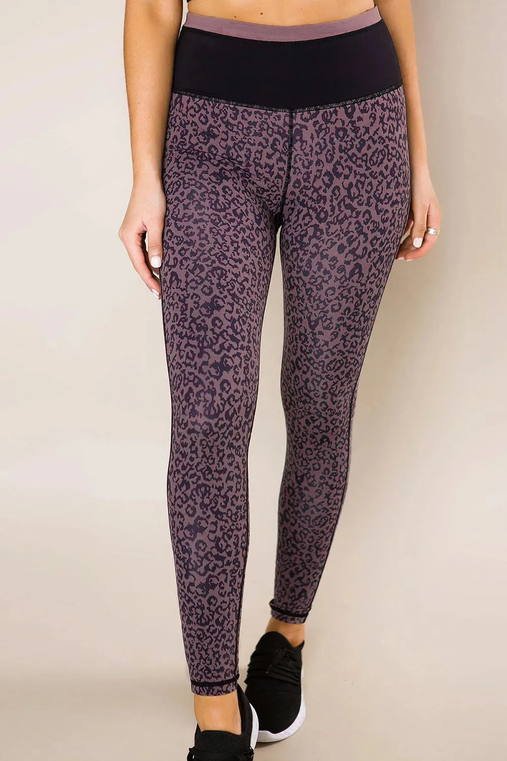 Mocha Leopard Print Active Leggings