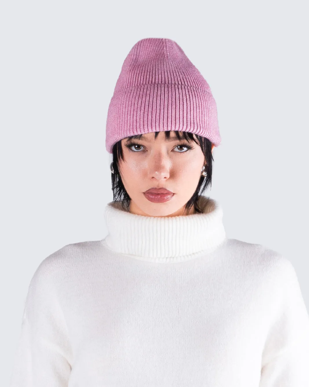 Molly Pink Ribbed Beanie