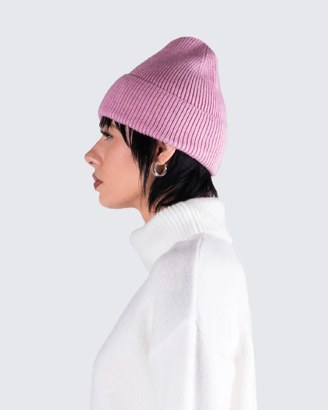 Molly Pink Ribbed Beanie