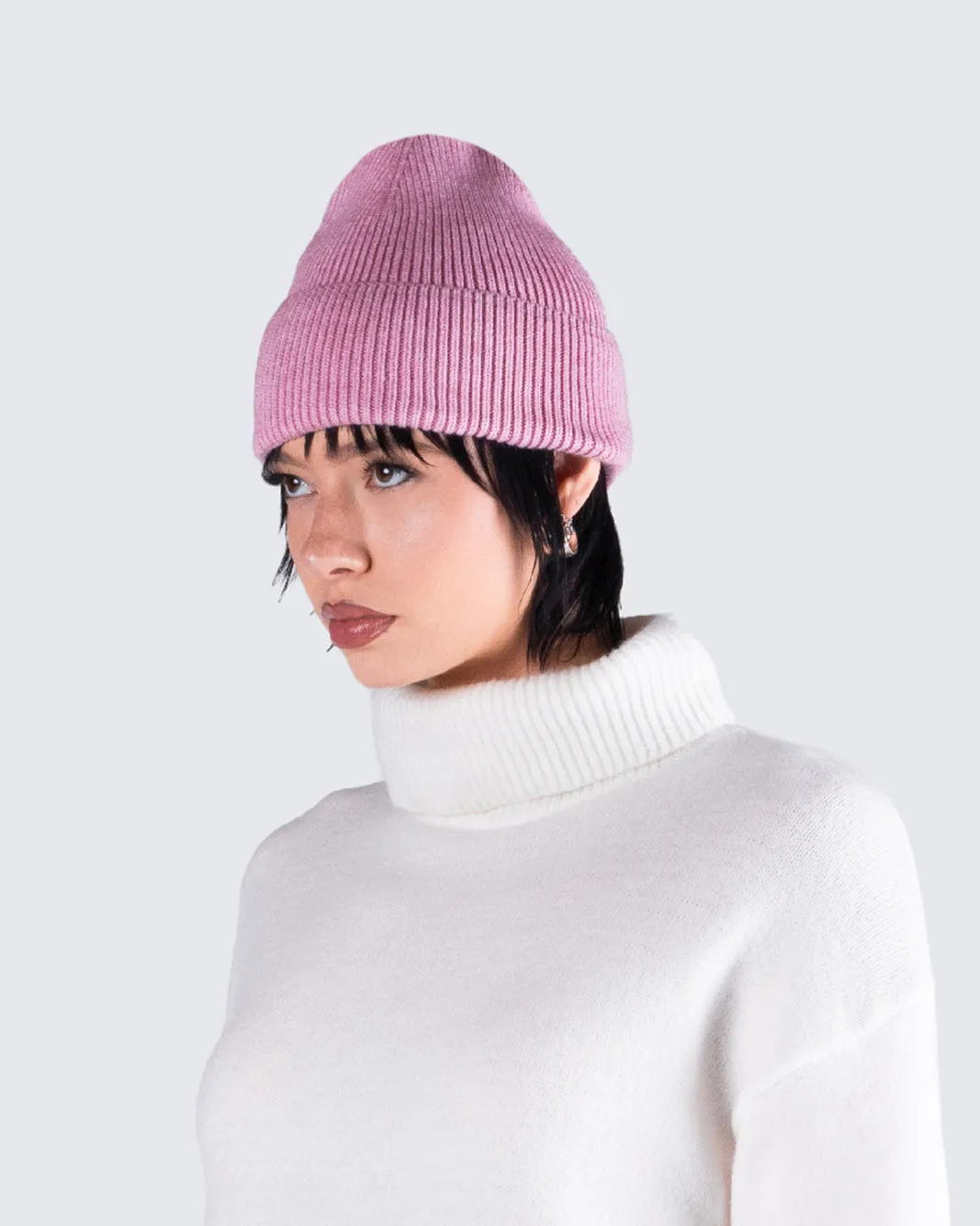 Molly Pink Ribbed Beanie