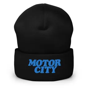 Motor City Embroidered Cuffed Beanie - Black / Blue