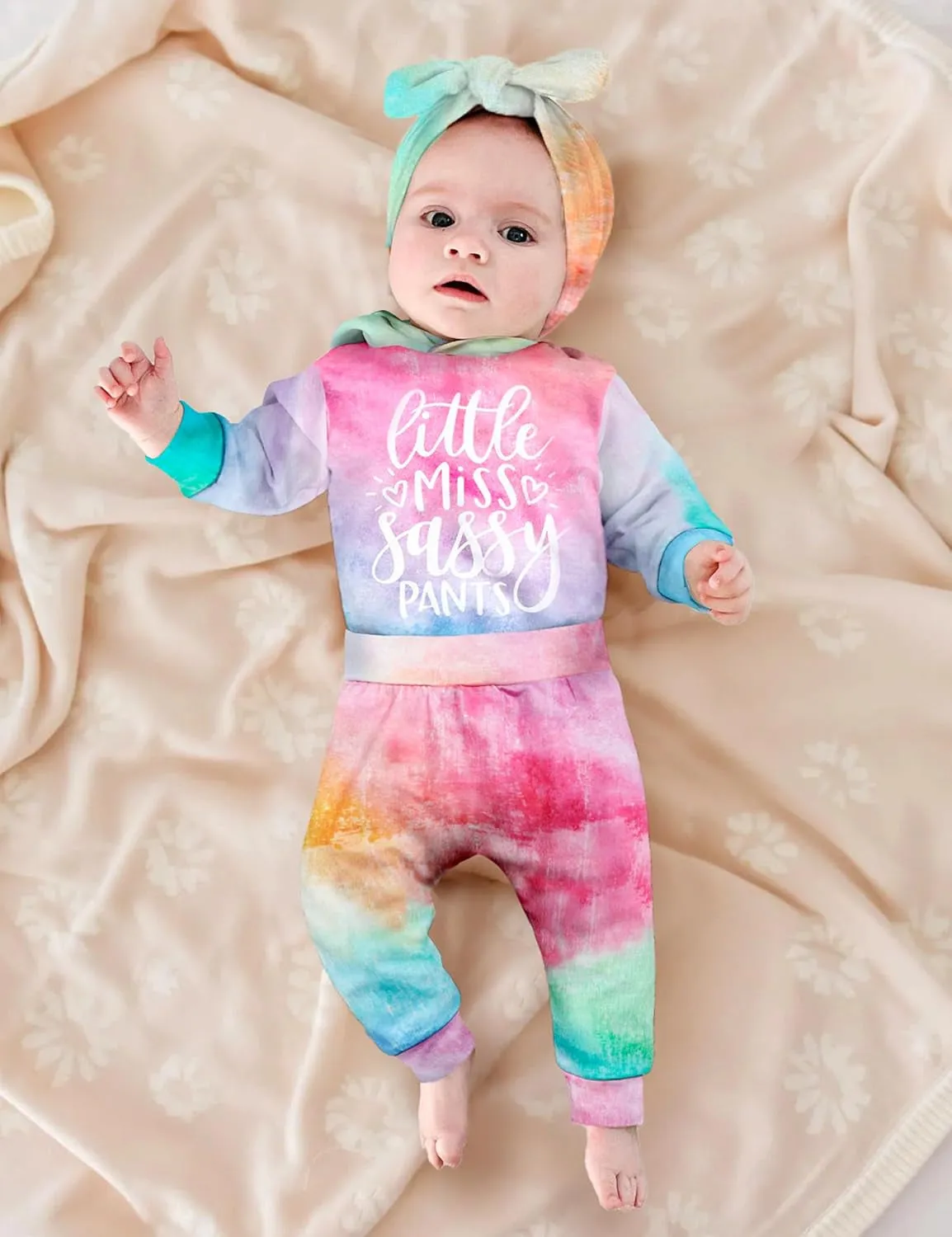 Newborn Baby Girl Long Sleeve Hoodie Pullover and Pants Set – Cozy Winter Outfit