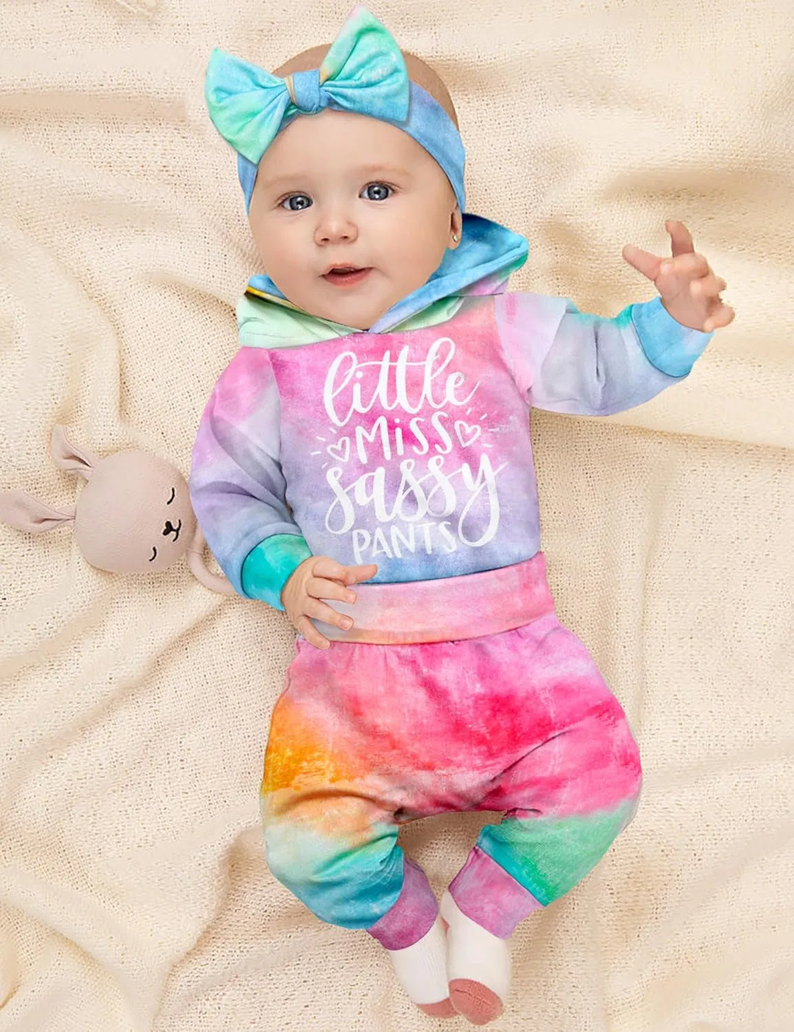 Newborn Baby Girl Long Sleeve Hoodie Pullover and Pants Set – Cozy Winter Outfit