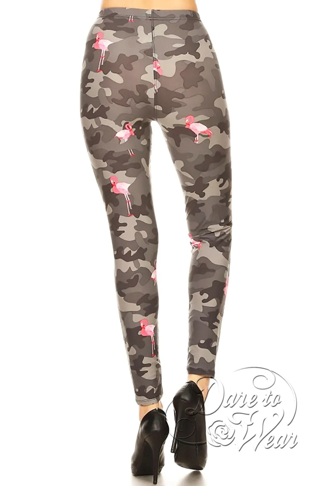 Peached Leggings in Camo Flamingo