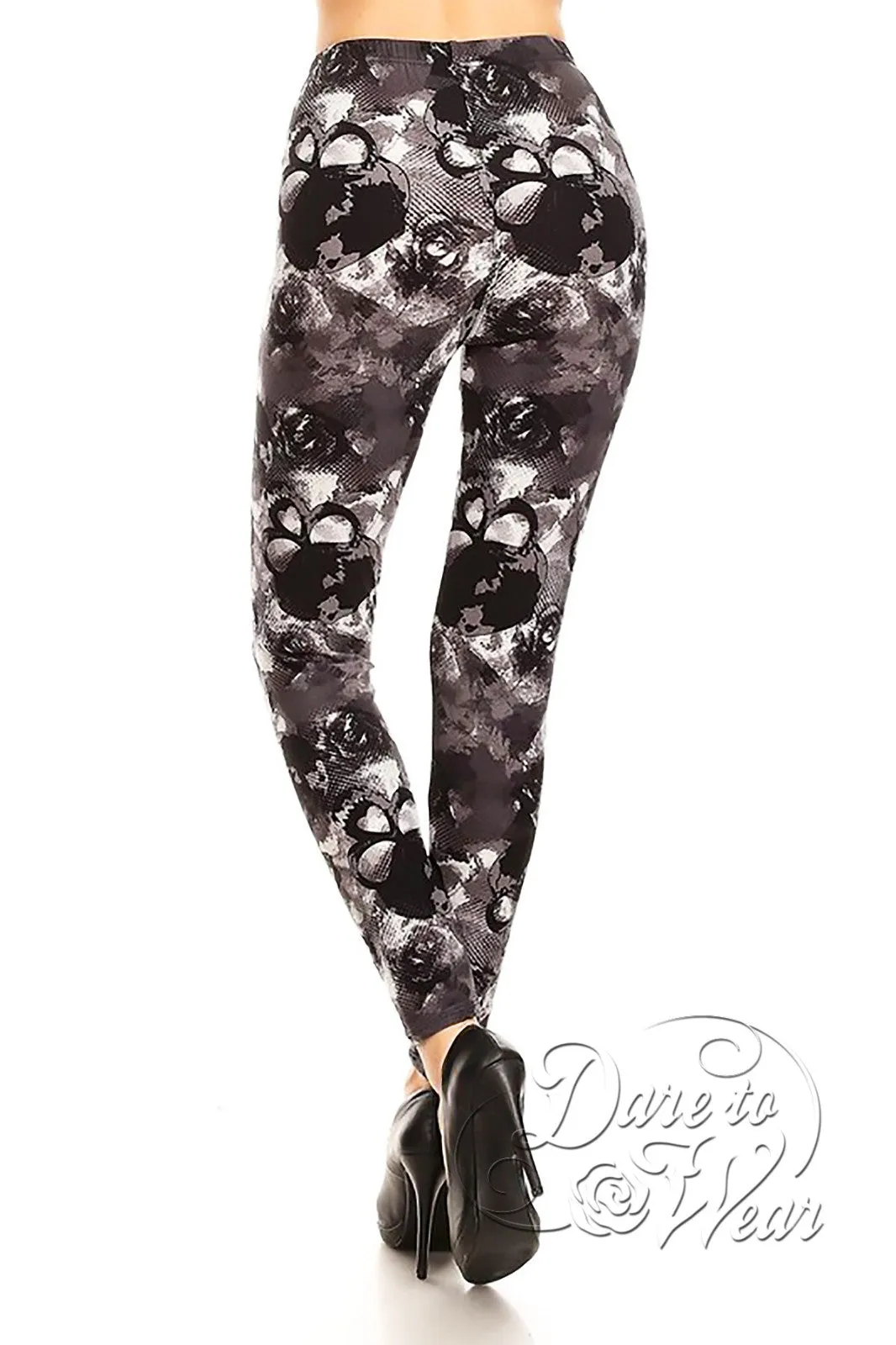 Peached Leggings in Skulls n Roses