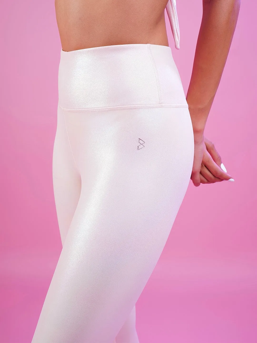 Peachy Pink Holo Leggings