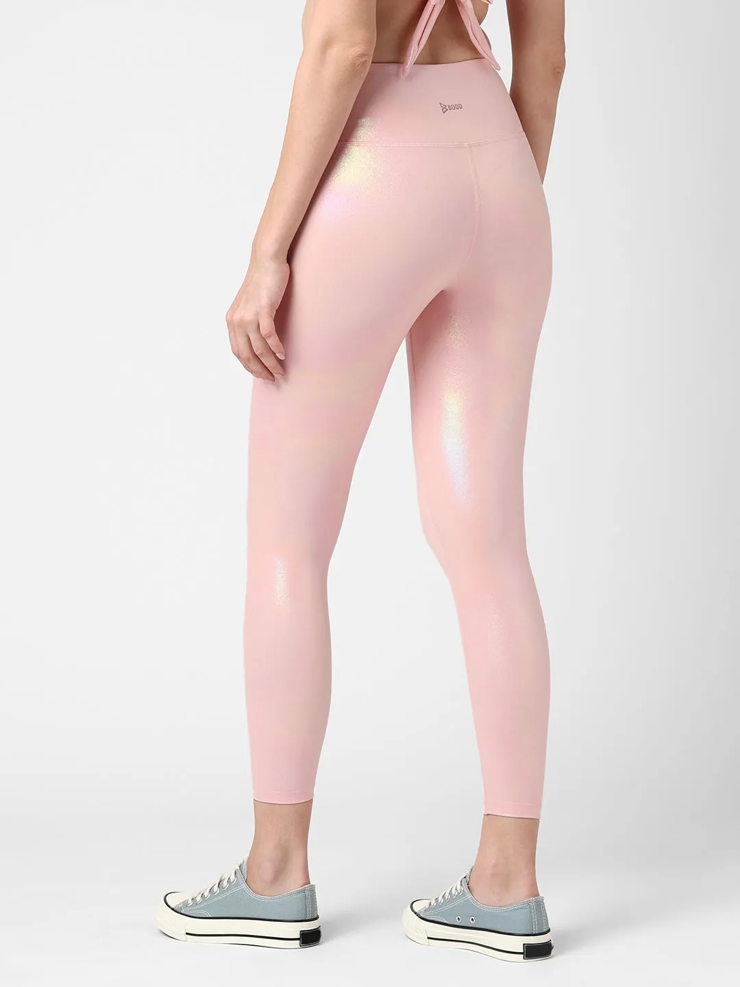Peachy Pink Holo Leggings
