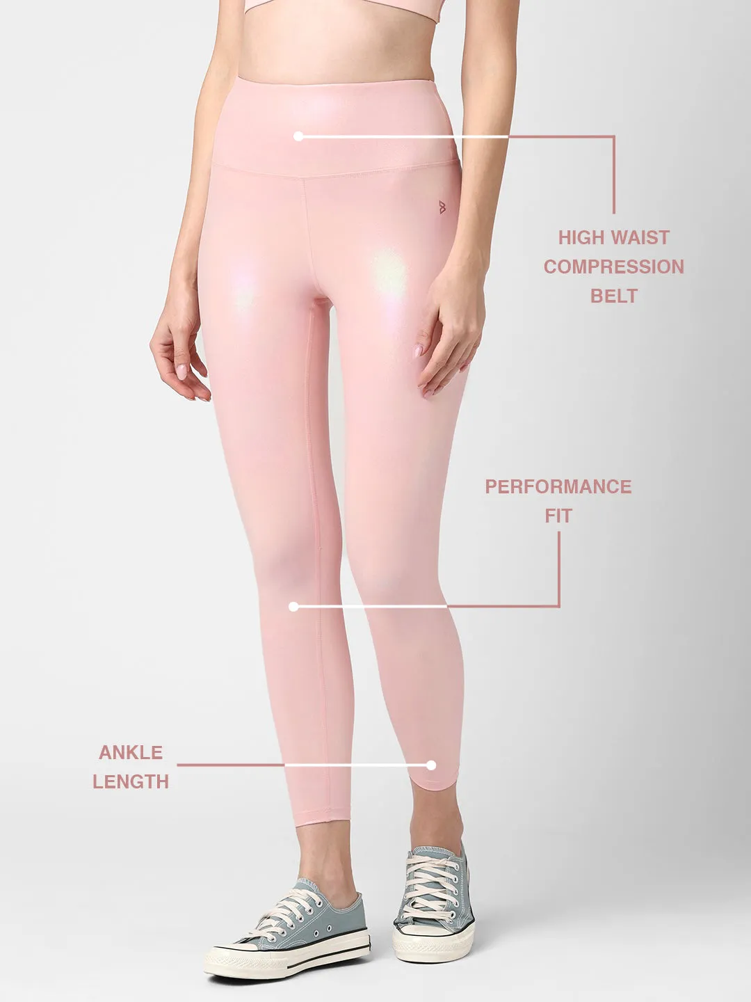 Peachy Pink Holo Leggings