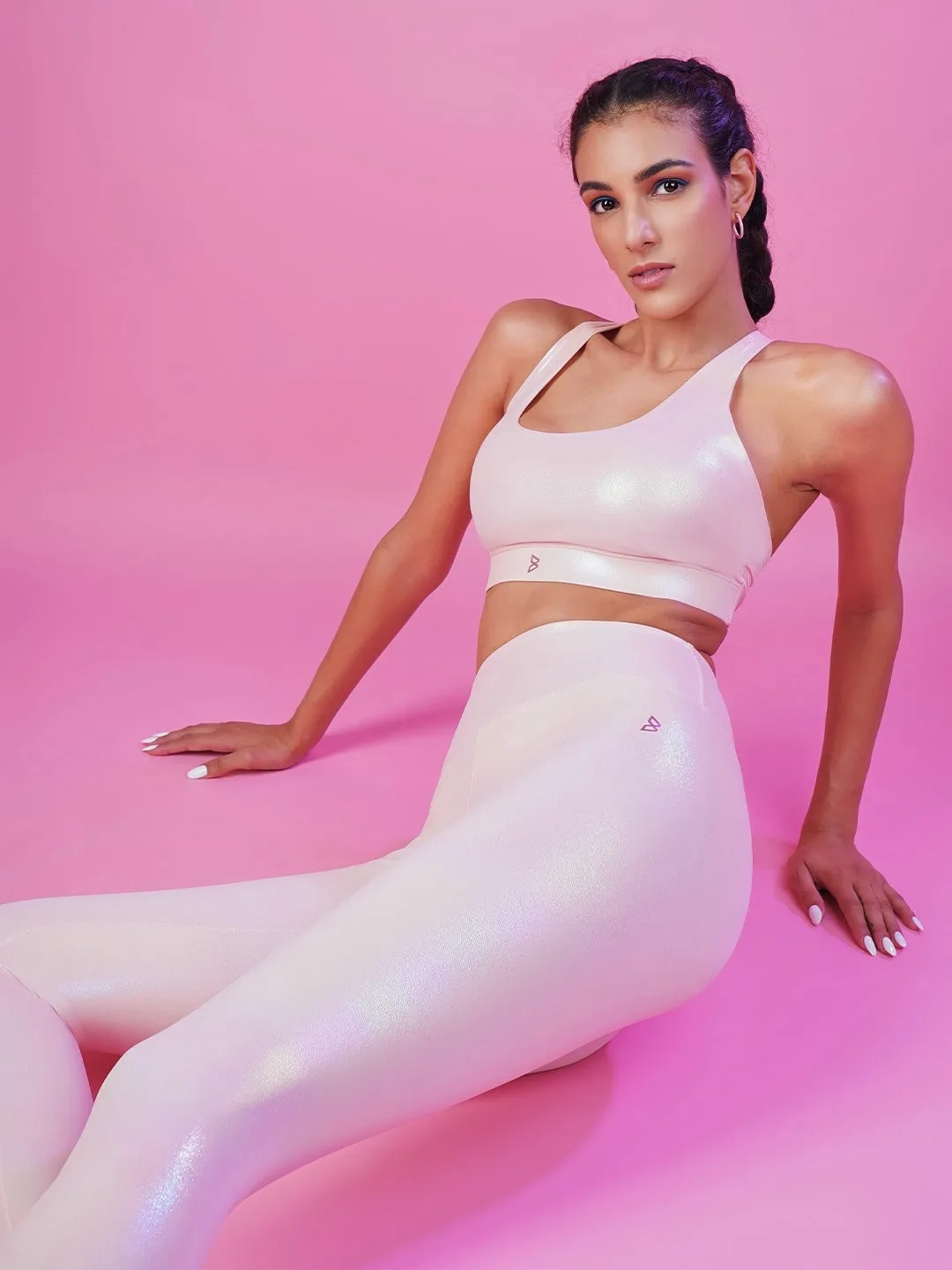 Peachy Pink Holo Leggings