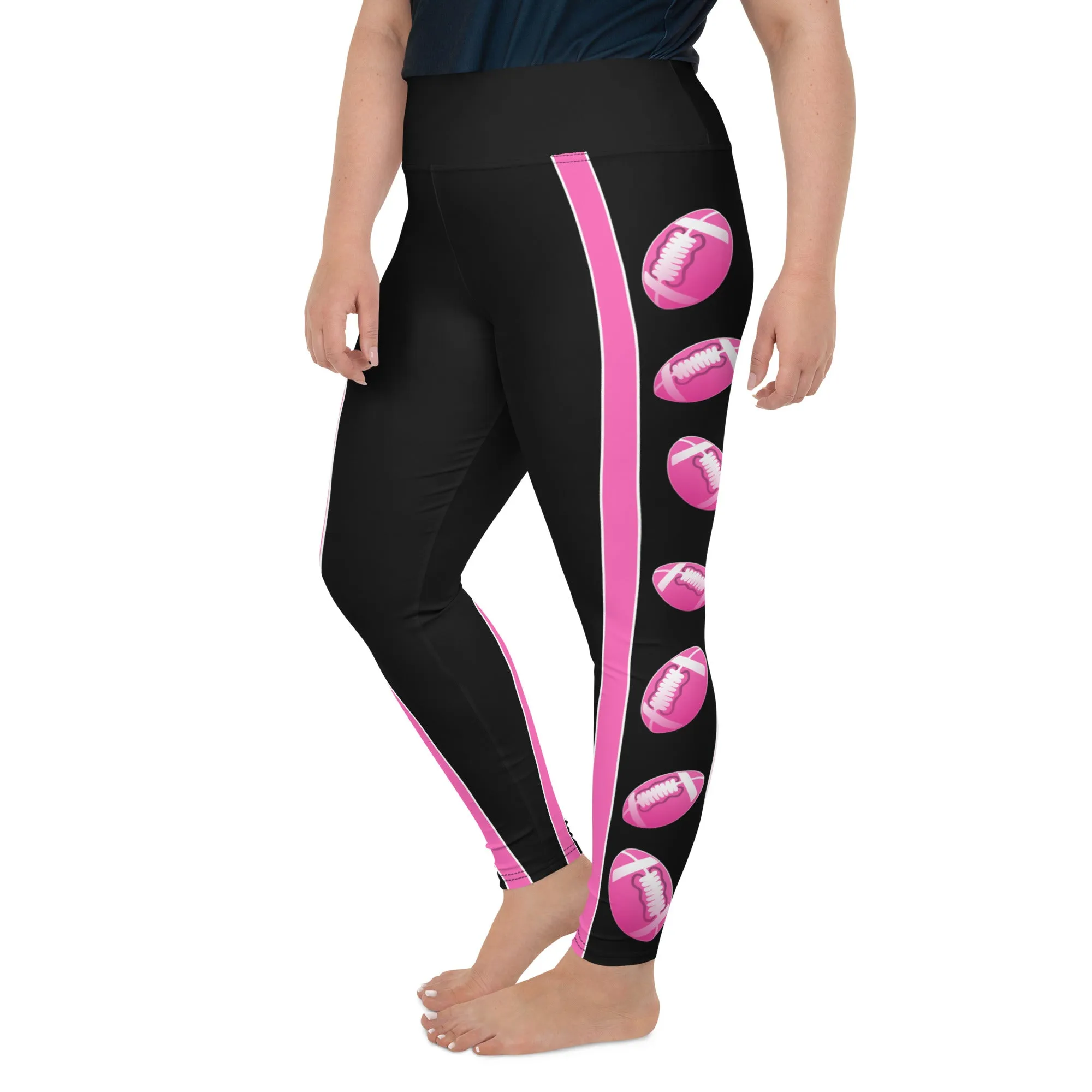 Pink Football Plus Size Leggings