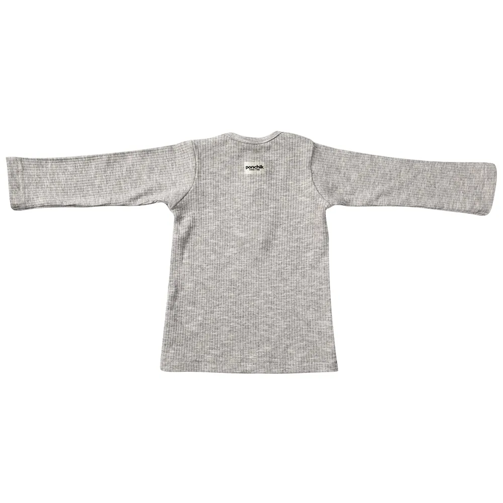 Ponchik Babies   Kids - Cotton Henley - Koala Rib